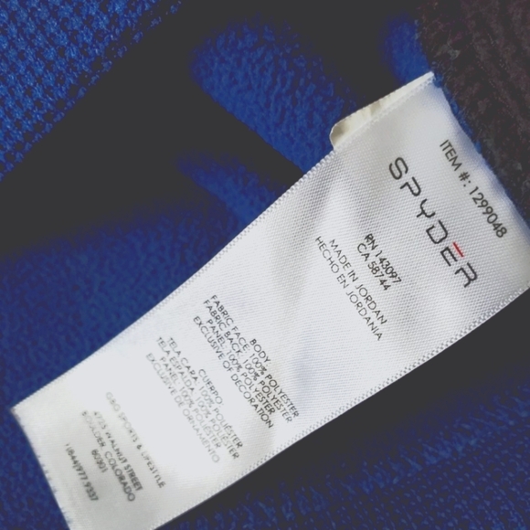 Spyder Waffle Knit Pull Over 1/4 Zip Mens Size Medium Blue EUC - Picture 5 of 6